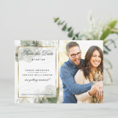 Sage Photo素晴らし & QRコード日付の保存 招待状 (スタンド正面)