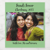 Sage Photo パーソナライズされた Friends Forever ワインラベル (シングルラベル)
