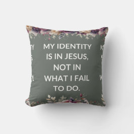 Sage pillow with a simple religious quote クッション