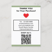 Sage Pink Earrings Logo QR Code 名刺 (裏面)