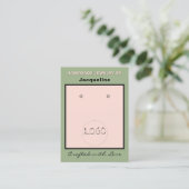 Sage Pink Earrings Logo QR Code 名刺 (スタンド正面)