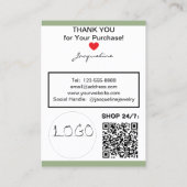 Sage Pink Necklace Earrings Logo Website QR Code 名刺 (裏面)