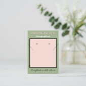 Sage Pink Necklace Earrings Logo Website QR Code 名刺 (スタンド正面)