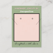 Sage Pink Necklace Earrings Logo Website QR Code 名刺 (正面)