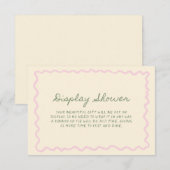 Sage Pink Whimsical Handwritten Display Shower エンクロージャーカード (正面/裏面)