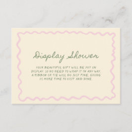 Sage Pink Whimsical Handwritten Display Shower エンクロージャーカード