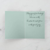 Sage & Pink Wreath – Elegant Personalized Holiday カード (内部)