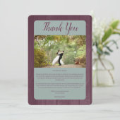 Sage Plum Rustic Horseshoe Photo Wedding サンキューカード (スタンド正面)