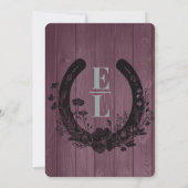 Sage Plum Rustic Horseshoe Photo Wedding サンキューカード (裏面)