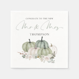 Sage Pumpkins花模様おめでとうミセス結婚ズ スタンダードカクテルナプキン
