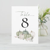 Sage Pumpkins花模様結婚のテーブル番号 (スタンド正面)