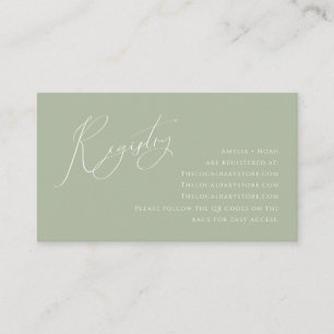 Sage QRコードお洒落赤ちゃんシャワー囲みカード エンクロージャーカード