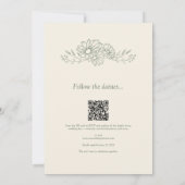 Sage QR Code Botanical Garden All In One Wedding 招待状 (裏面)