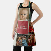Sage RED Photos collage Christmas new year エプロン (インサイチュ)