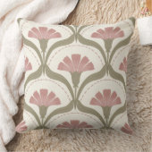 Sage & Rose Floral Throw Pillow クッション (ブランケット)