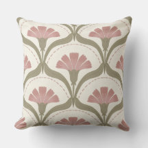 Sage & Rose Floral Throw Pillow