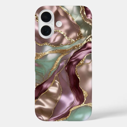Sage Rose Gold Marble Phone Case Luxury Case-Mate iPhoneケース (裏面)
