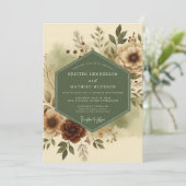 Sage Russet Earthy Wedding 招待状 (スタンド正面)