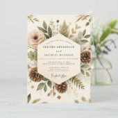 Sage Rustic Woodland Wedding 招待状 (スタンド正面)
