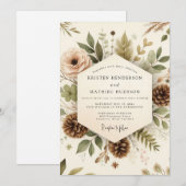 Sage Rustic Woodland Wedding 招待状 (正面/裏面)