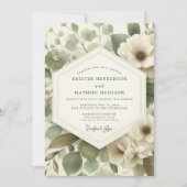 Sage Serene Anemone Wedding 招待状 (正面)