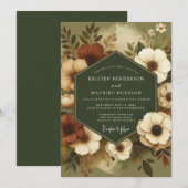 Sage Sienna Autumnal Wedding 招待状 (正面/裏面)