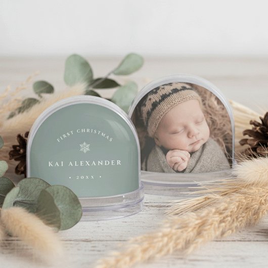 Sage | Simple Classic Baby's First Christmas Photo