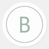 Sage Simple Elegant Monogram Christmas Envelope ラウンドシール (正面)