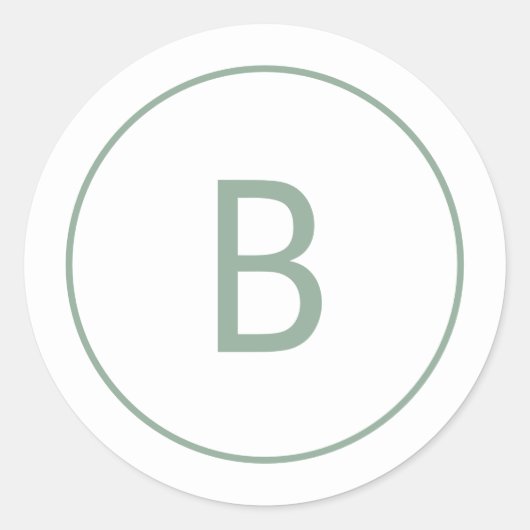 Sage Simple Elegant Monogram Christmas Envelope ラウンドシール (正面)