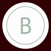 Sage Simple Elegant Monogram Christmas Envelope ラウンドシール