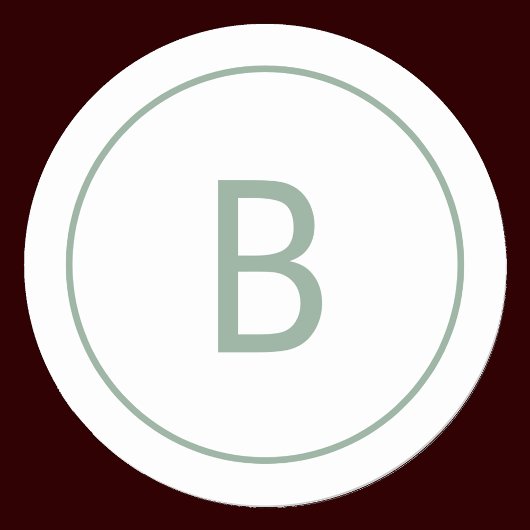 Sage Simple Elegant Monogram Christmas Envelope ラウンドシール