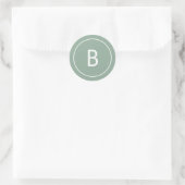 Sage Simple Modern Monogram Christmas Envelope ラウンドシール (バッグ)