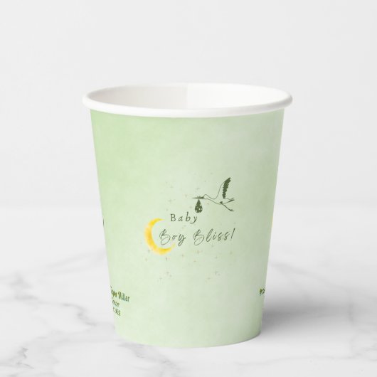 Sage Starlit Baby Boy Bliss  紙コップ (左)