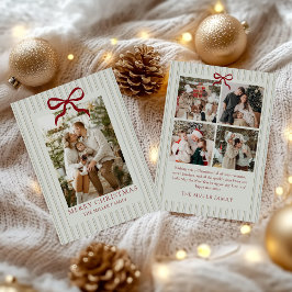 Sage Stripe Family Photo Christmas Holiday Card シーズンカード
