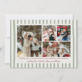 Sage Stripe Family Photo Christmas Holiday Card シーズンカード (裏面)