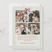 Sage Stripe Family Photo Christmas Holiday Card シーズンカード (裏面)