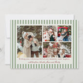 Sage Stripe Family Photo Christmas Holiday Card シーズンカード (裏面)
