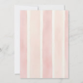 Sage Stripe Little watercolor Lamb Baby Shower 招待状 (裏面)