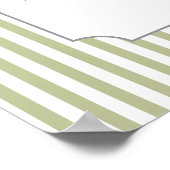Sage Stripes Baby Shower Diaper Raffle Sign ポスター (角)