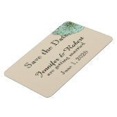 Sage Succulent Wedding Save the Date マグネット (左側)