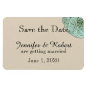 Sage Succulent Wedding Save the Date マグネット (横)