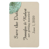 Sage Succulent Wedding Save the Date マグネット (縦)