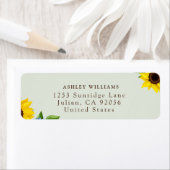 Sage Sunflower Themed Return Stickers ラベル (インサイチュ)