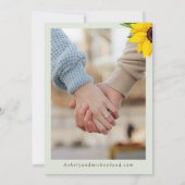 Sage Sunflower Wedding Flat Save The Date Card セーブザデート (裏面)