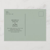 Sage Sunflowers 素朴 & Lights日付を保存 ポストカード (裏面)