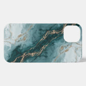 Sage Teal & Gold Marble Phone Case iPhoneケース (裏面横)