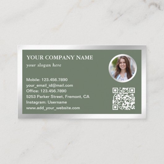 Sage Terrazzoモダンエステート実在写真QRコード 名刺 (裏面)