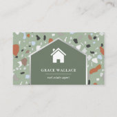 Sage Terrazzoモダンエステート実在写真QRコード 名刺 (正面)