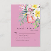 Sage Tropical Floral Botanical Wedding エンクロージャーカード (正面)