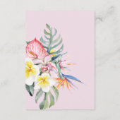 Sage Tropical Floral Botanical Wedding エンクロージャーカード (裏面)
